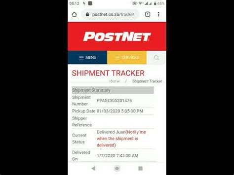 tracking my postnet parcel.